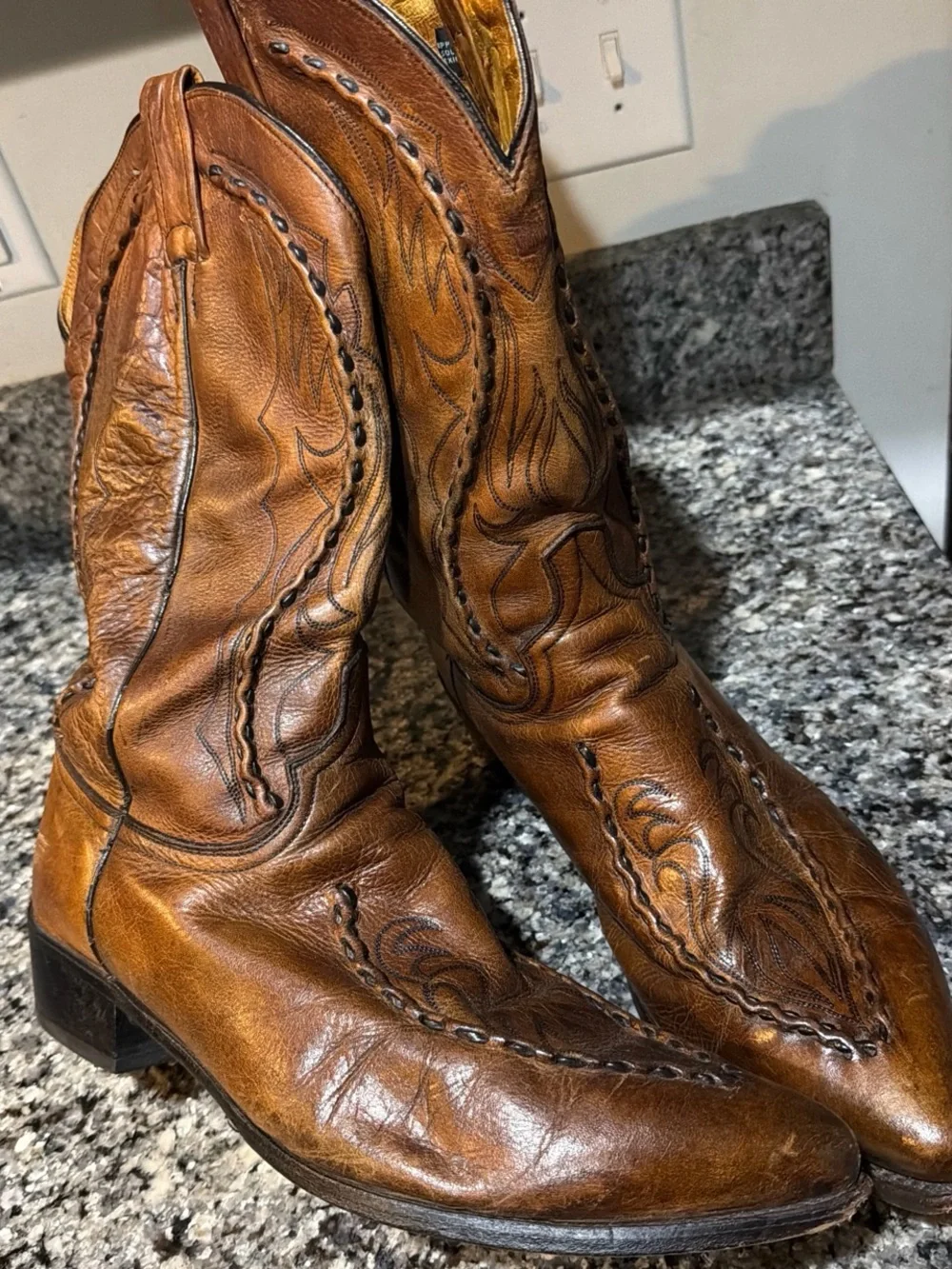 Dan Post deertan bucklace brown leather men sz 13 - Picture 3 of 5